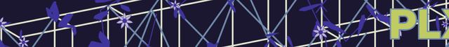 A close view of the wristband lattice: violet leaves and pale six-petalled flowers threaded through crossing struts.